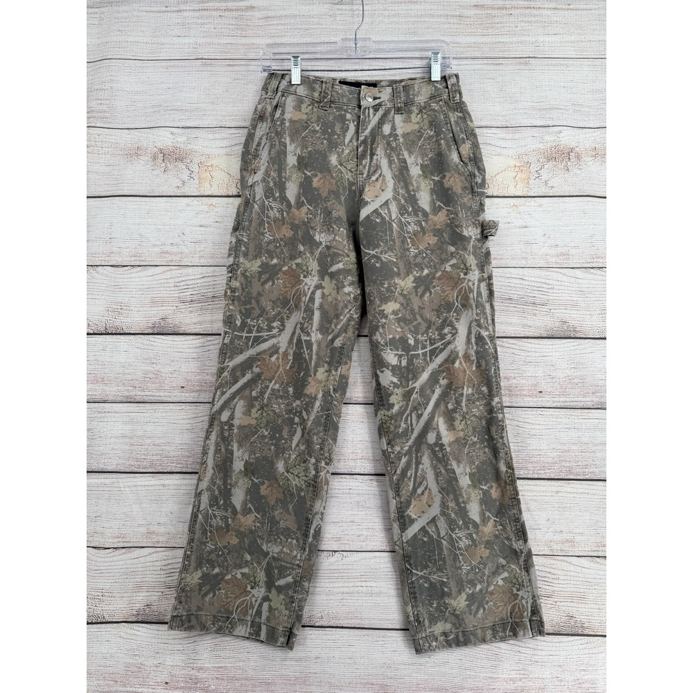 Abercrombie & Fitch Carpenter Pants Mens 29x32 Green Camo Baggy Utility Pockets